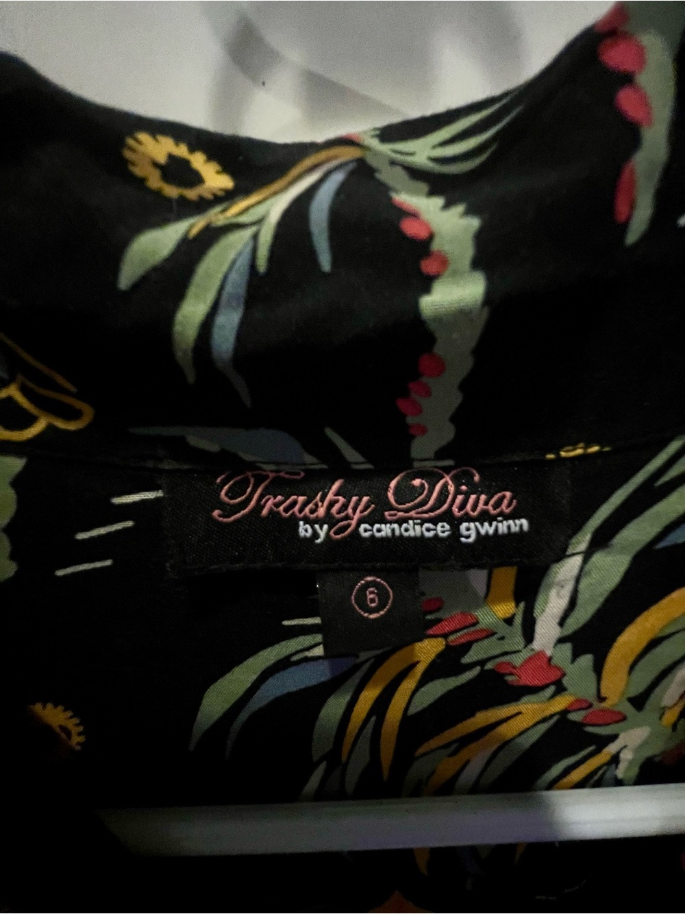 Trashy Diva Black Tropical Treasure Island Yellow and Green Accent